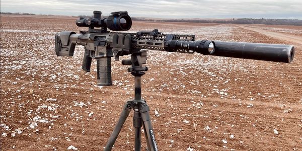 Suppressed Aero Precision AR10 with SilencerCo Hybrid suppressor and a Pulsar Thermion thermal scope