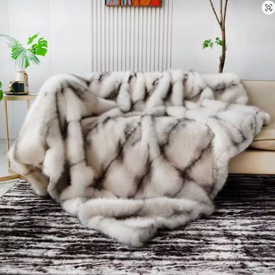Faux Fur Blanket for Bed Luxury Decor White Blanke Super Soft Fuzzy Faux Fox Fur Blankets Winter War