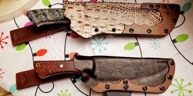 Leather Case Pancake Folding Knife Sheath, Basket Weave, Handmade, Hand  Sewn, Single Blade Eye Brand Knives 