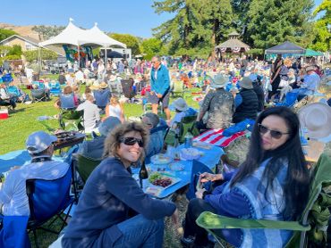 Crowd gathering outdoors for a festival or event.