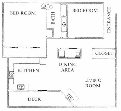 Deluxe Two Bedroom 
        1010 Sq. Ft. 