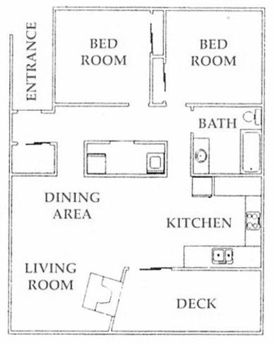 Two Bedroom
   952 Sq. Ft. 