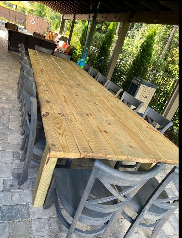 Extra Large Rustic Country Farmhouse Dining Table Set Custom Colors Sizes
