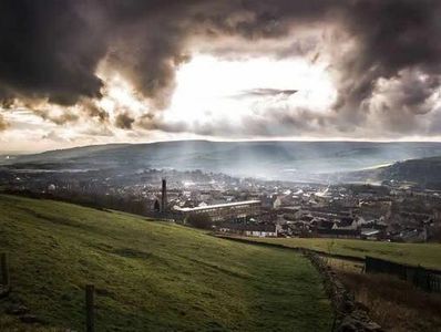 View of rossendale Valley with Clouds and Sunshine