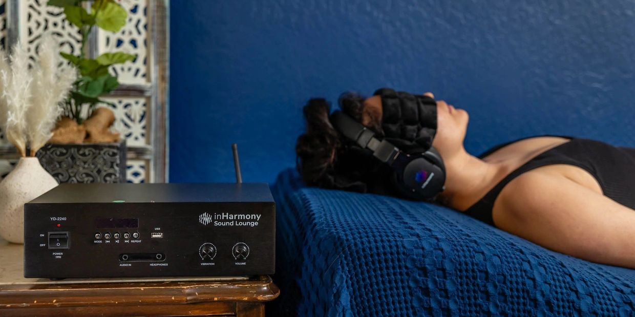 Sound Therapy in Walnut Creek. Sound lounge full body relaxation. Vibroacoustic experience.Inharmony