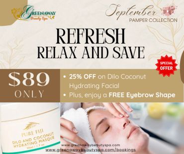 Spa promo: $89 for facial and free eyebrow shape.