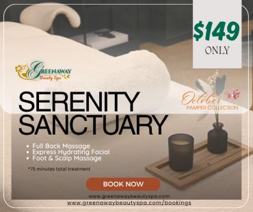 Spa promotion for Serenity Sanctuary at $149.