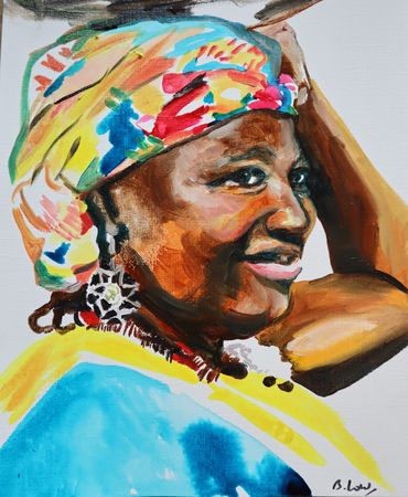Dominga
A4  

Papier encadré
ink, acrylics and oils on canvas paper
2022