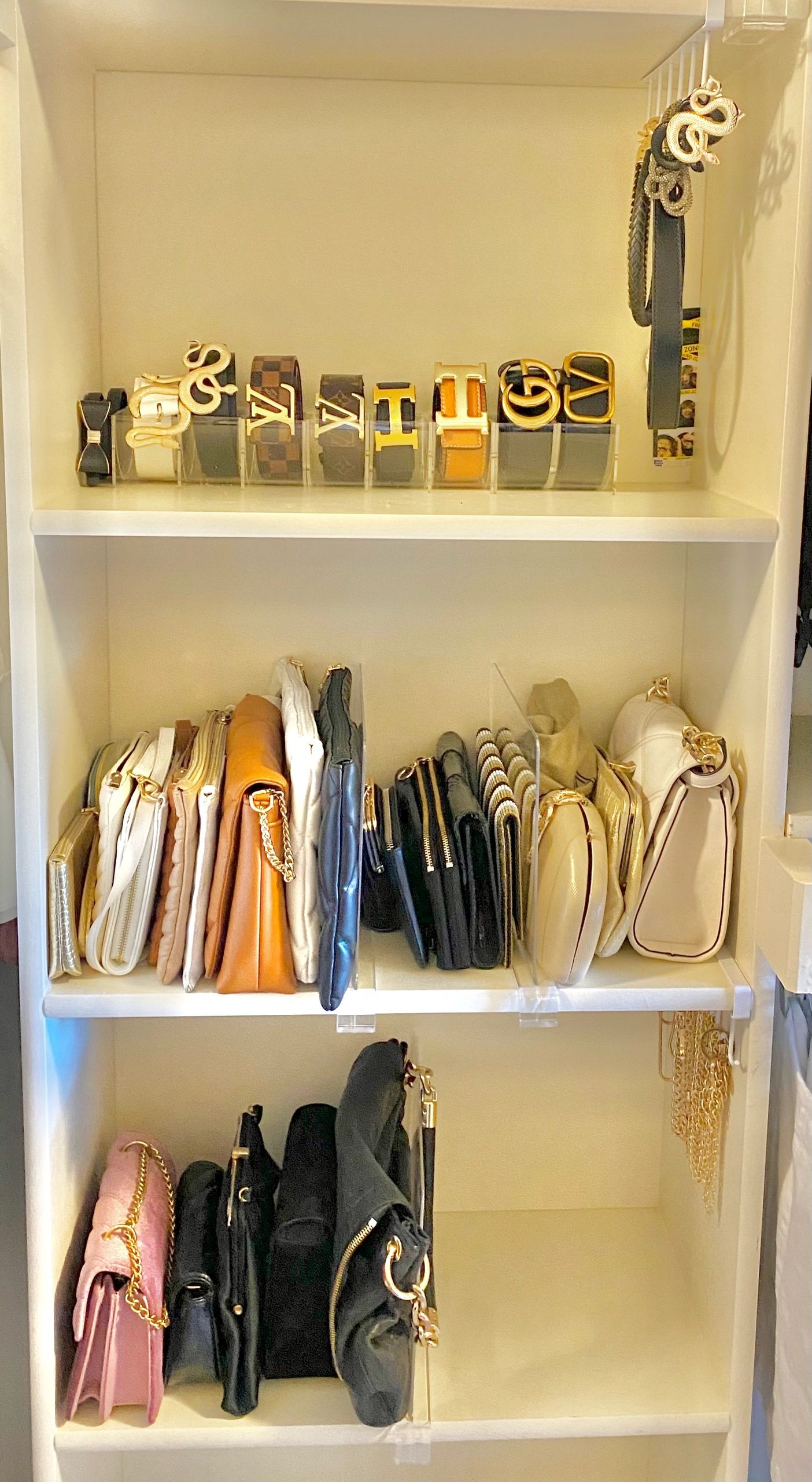 Primary Closet - Installed Belt and Purse organizers. Overland Park, KS February 2024