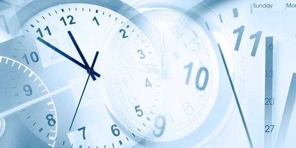 clock, stopwatch and calendar overlayed on each other
