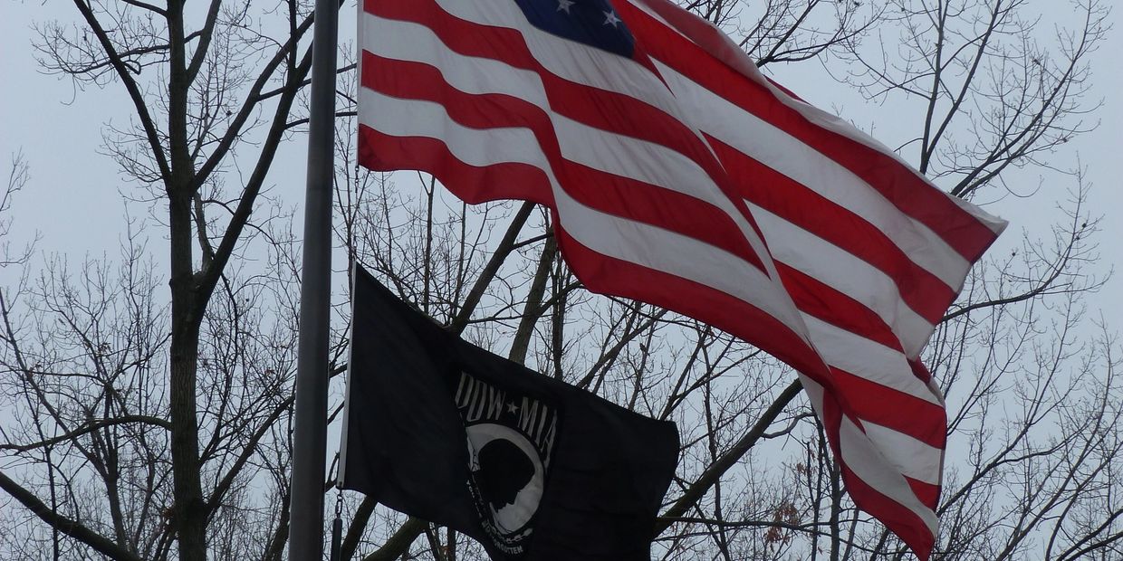 POW MIA Flag outside the Vietnam Veteran's Memorial (C) 2018 IAI