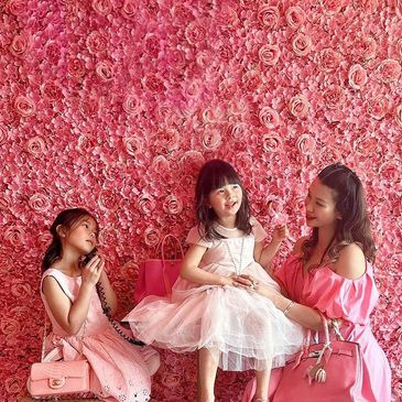 pink floral wall perfect backdrop for kids pamper parties family photos and fun celebrations