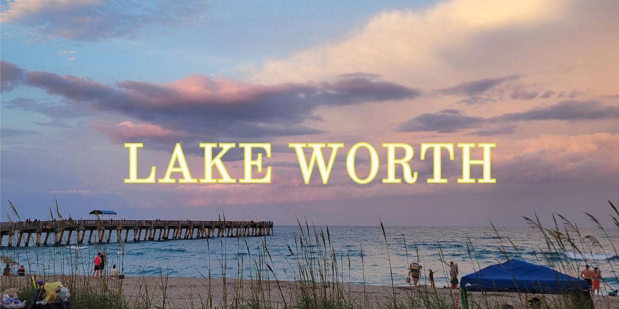 Private cabana rental with umbrellas and chairs at Lake Worth Pier. Beach chair rental