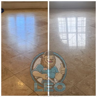 Travertine tile deep cleaned in Schaumburg IL bathroom