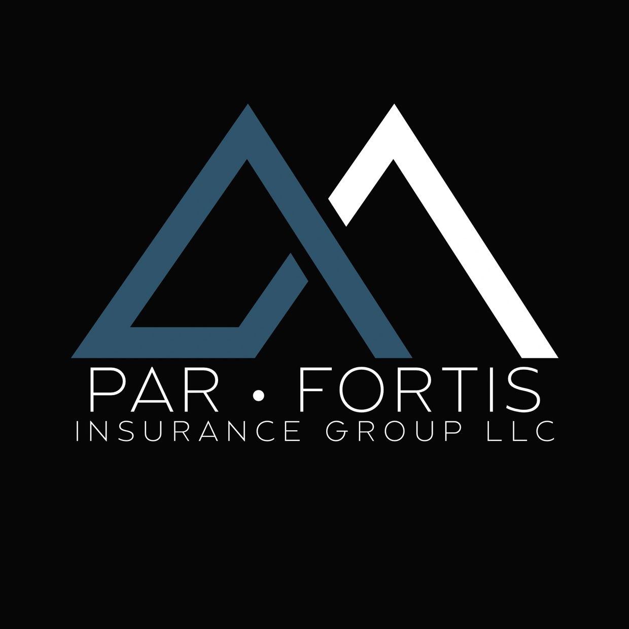 Logo of Par Fortis Insurance Group LLC with stylized blue and black mountain shapes.