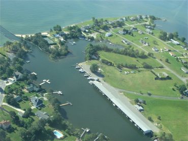 Aerial View looking out at the Chesapeake Bay