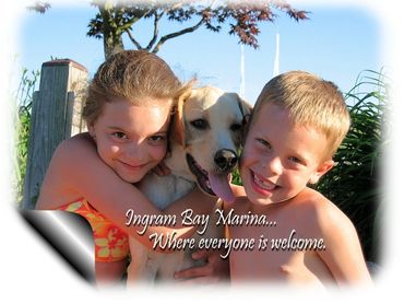 Children and Dog at Ingram Bay Marina
