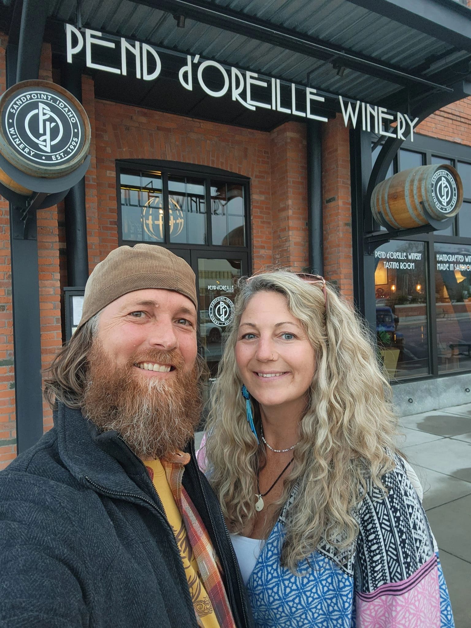 Idaho Realtors Hill Mannan, Tiki Olson at the Pend d'Oreille Winery in Sandpoint - Roots Realty NW