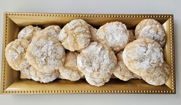 Gooey Butter Cookies in Gold Platter