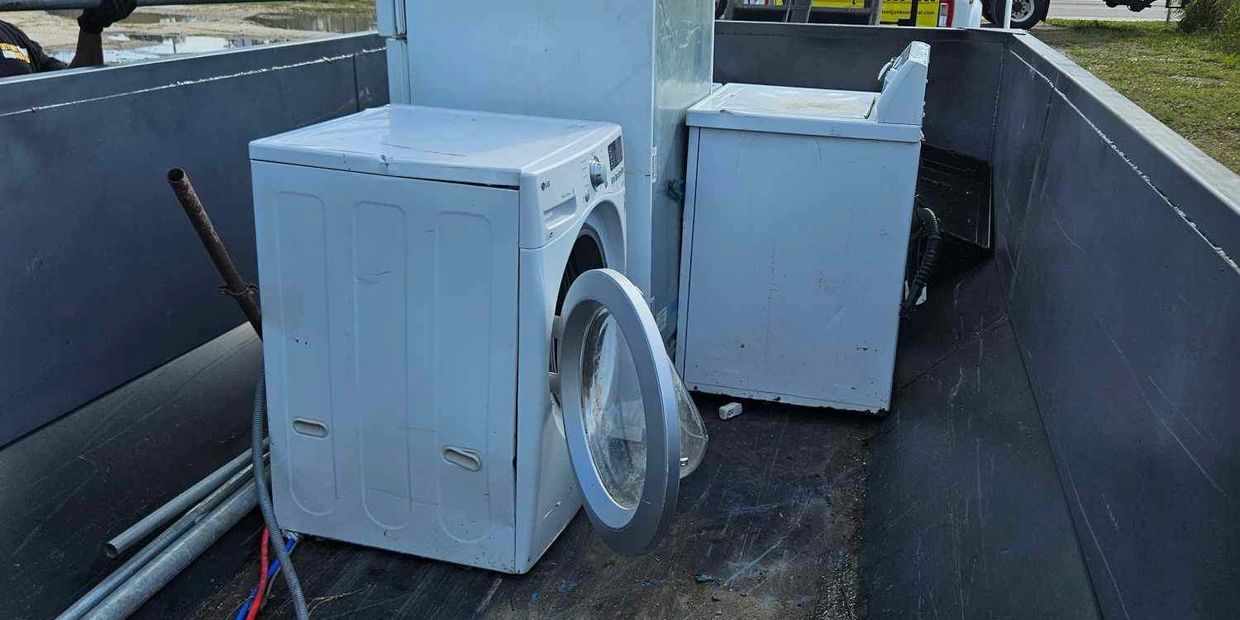 Appliance being prepped for removal