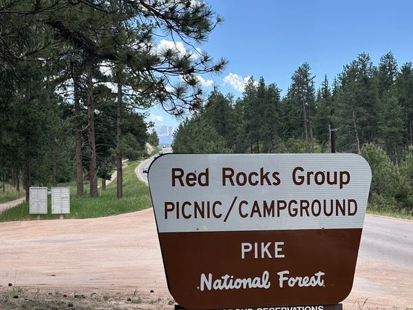 Entrance sign to Red Rock Trails in Woodland Park fro guided ebike tours near Colorado Springs.