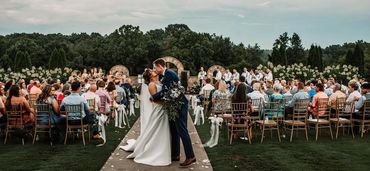 Beautiful Tuscany garden and ceremony site at Tuscan Ridge wedding venue Charlotte Monroe Stanly