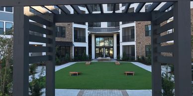 Cornhole, Commercial turf. Haven at Indigo. Mount Pleasant, SC.