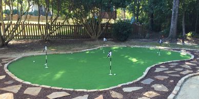 Putting green artificial turf. Mount Pleasant, SC. Charleston, SC. Artificial lawn.