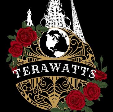 Logo with globe, roses, and 'TERAWATTS' text.