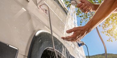 Mobile RV service providing Exterior RV shower repair