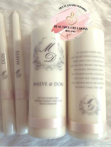 wedding candles, wedding unity candles , candles AWARD WINNING, WEDDING CANDLES IRELAND,