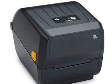 Compact black label printer with a simple design.