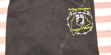 Front  of the Men's and Woman's Black POW/MIA T-shirt