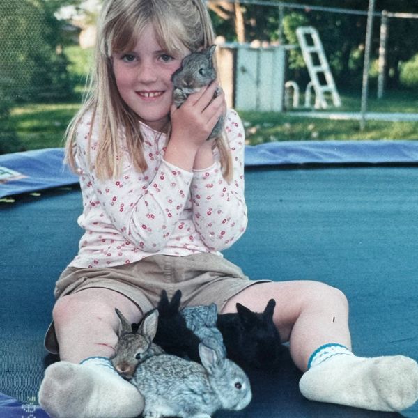 *Photo of myself in 1999 with my bunnies.