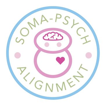 Logo of Soma-Psych Alignment with brain and heart symbols.