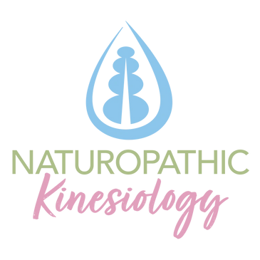 Logo with a blue leaf and pink cursive text for Naturopathic Kinesiology.