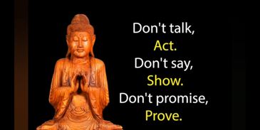 Buddha statue suggesting importance of honesty in life.
