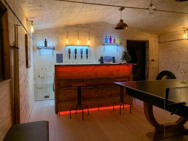 bar electrical installation with LED lighting.