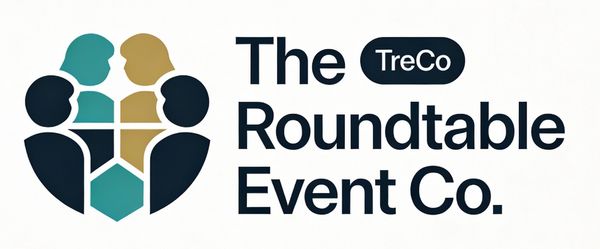 Logo of The Roundtable Event Co. featuring four abstract human figures around a table.