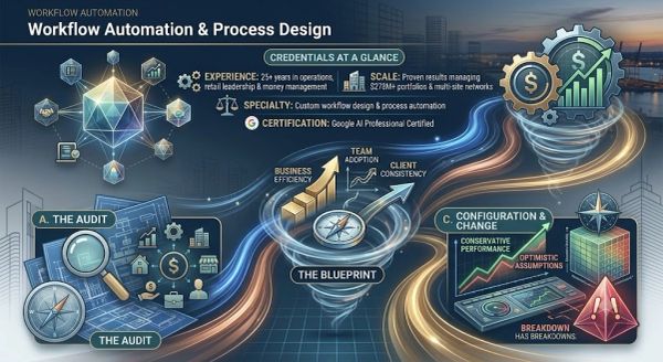 Infographic on workflow automation and process design.