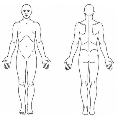 Mark areas of pain, tension, numbness, or areas you want
addressed.