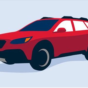 Illustration of a red SUV car.