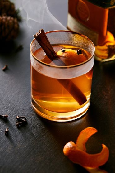 whiskey old fashioned hot cocktail