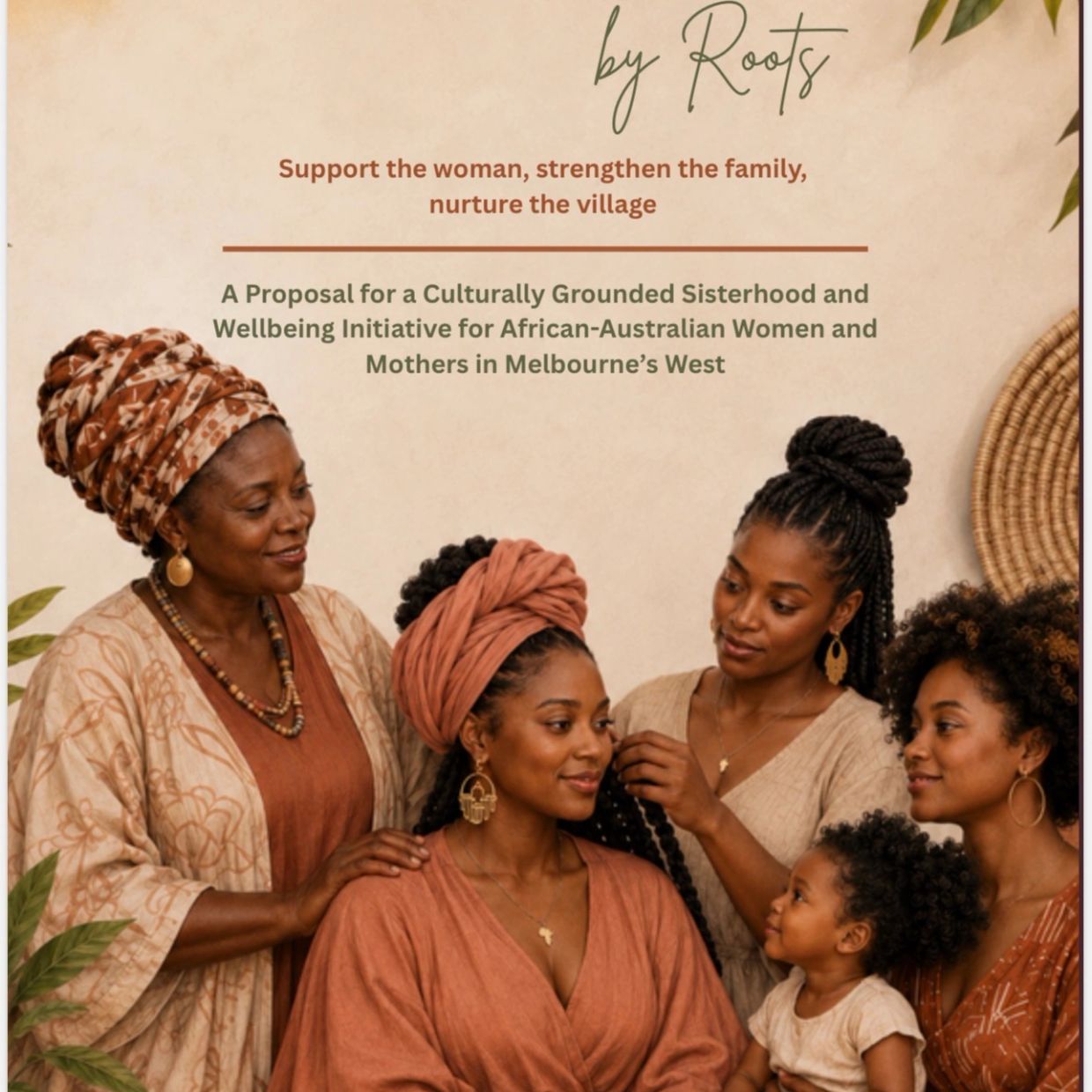 African-Australian women and child promoting sisterhood and wellbeing.