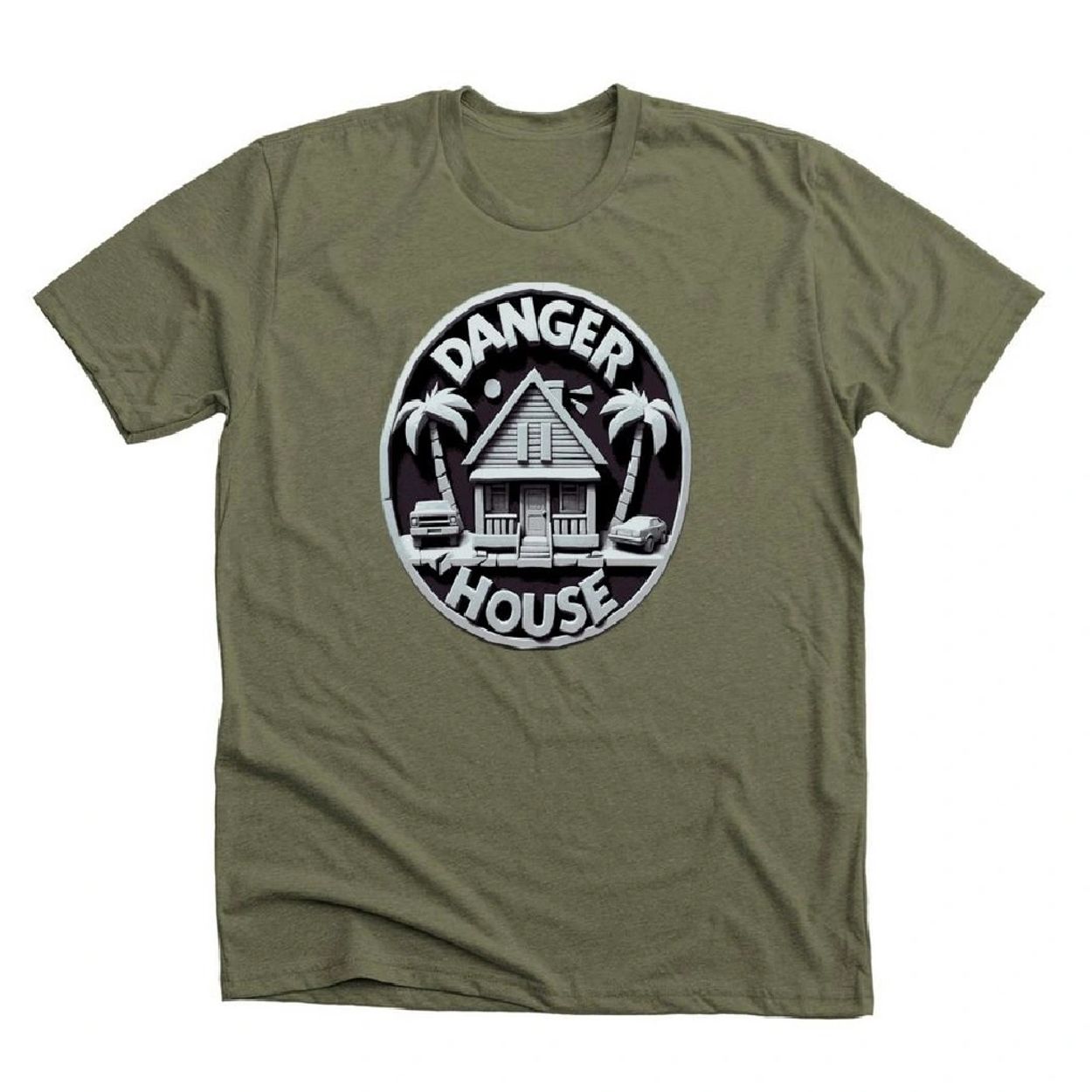 DANGERHOUSE Branded T-Shirt in Olive