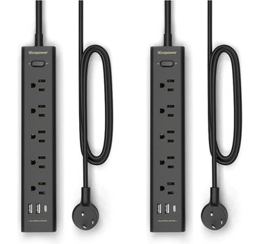10 FT Long Surge Protector Power Strip-with 5 Widely Outlets and 3 USB Ports