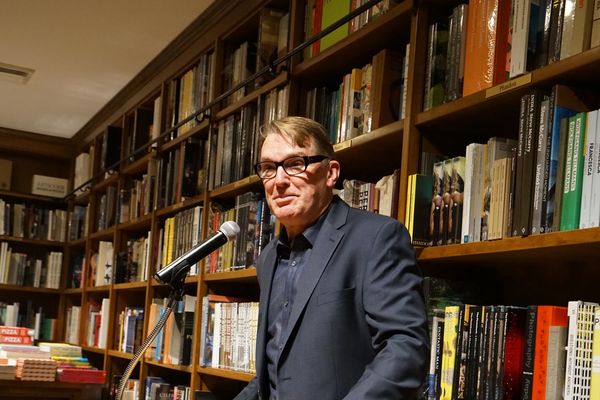 Nick Spill reading his first novel THE JADED KIWI at BOOKS & BOOKS, Coral Gables, Florida.
