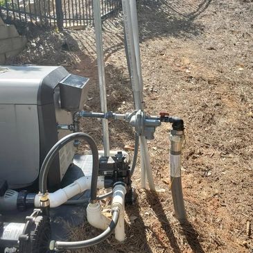 Pool heater install- gas line install- regulator install