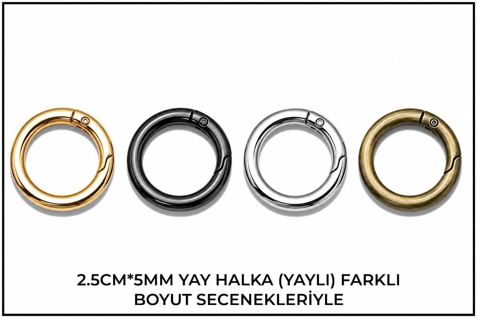 Farklı renklerde yayılan 2.5cm*5mm yay halkalar.