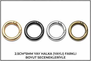 Farklı renklerde yayılan 2.5cm*5mm yay halkalar.